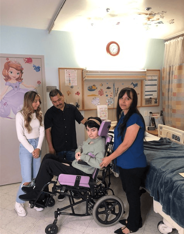 Diana and her family in her Hospital room